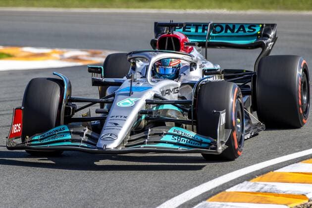 ZANDVOORT George Russell Mercedes during qualifying ahead of the F1 Grand Prix of the Netherlands at Circuit Zandvoort on September 3, 2022 in Zandvoort, Netherlands ANP SEM VAN DER WAL F1 Grand Prix of The Netherlands Qualifying 2022 xVIxANPxSportx xxANPxIVx 453983827 originalFilename: 453983827.jpg