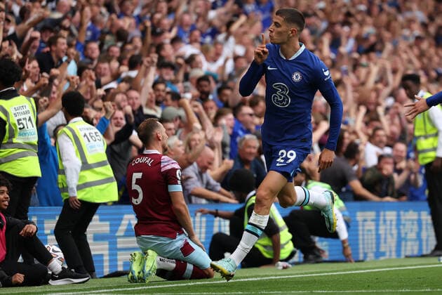 Bilder des Jahres 2022, Sport 09 September Sport Themen der Woche KW35 Sport Bilder des Tages 3rd September 2022; Stamford Bridge, Chelsea, London, England: Premier League football, Chelsea versus West Ham: Kai Havertz of Chelsea celebrates after he scores for 2-1 in the 88th minute  ActionPlus12423745 ShaunxBrooks