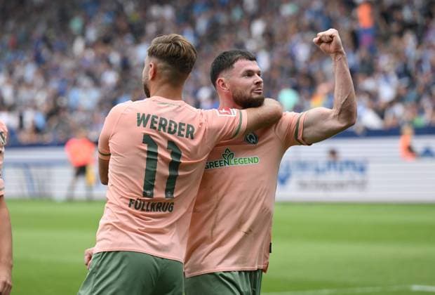 Cheer Oliver Burke Werder Bremen , Niclas Füllkrug Werder Bremen 03 09 2022, Football GER, Season 2022 2023, 1 Bundesliga, 5 Matchday, VfL Bochum SV Werder Bremen 0 2 Bochum Vonovia Ruhrstadion Nordrhein Westfalen Germany Team2
