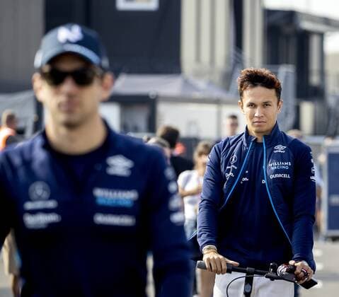 ZANDVOORT Nicholas Latifi Williams and Alexander Albon Williams arrive in the paddock ahead of the F1 Grand Prix of the Netherlands at Circuit van Zandvoort on September 4, 2022 in Zandvoort, Netherlands KOEN VAN WEEL F1 Grand Prix of The Netherlands 2022 xVIxANPxSportx xxANPxIVx 454032386 originalFilename: 454032386.jpg