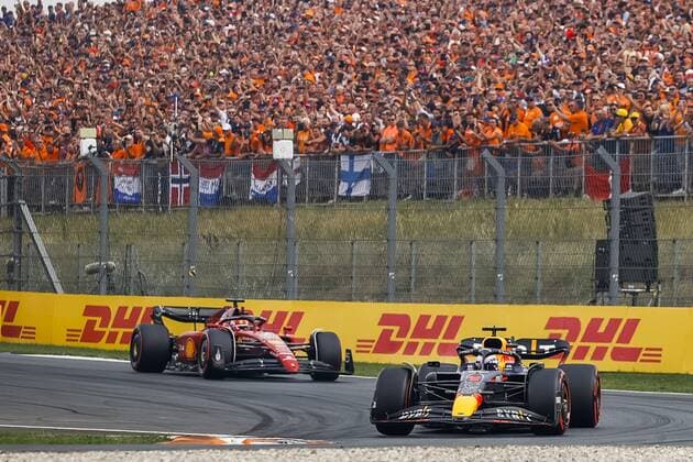 ZANDVOORT Charles Leclerc Ferrari , Max Verstappen Oracle Red Bull Racing lr during the F1 Grand Prix of the Netherlands at Circuit van Zandvoort on September 4, 2022 in Zandvoort, Netherlands ANP SEM VAN DER WAL F1 Grand Prix of The Netherlands 2022 xVIxANPxSportx xxANPxIVx 454042295 originalFilename: 454042295.jpg