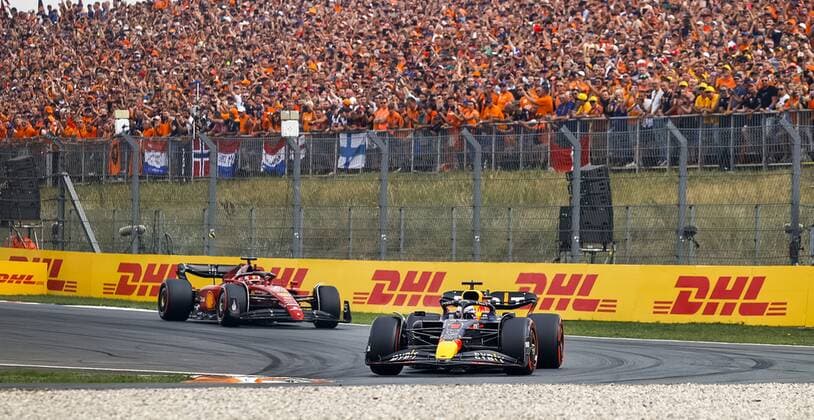 ZANDVOORT Charles Leclerc Ferrari , Max Verstappen Oracle Red Bull Racing lr during the F1 Grand Prix of the Netherlands at Circuit van Zandvoort on September 4, 2022 in Zandvoort, Netherlands ANP SEM VAN DER WAL F1 Grand Prix of The Netherlands 2022 xVIxANPxSportx xxANPxIVx 454042613 originalFilename: 454042613.jpg