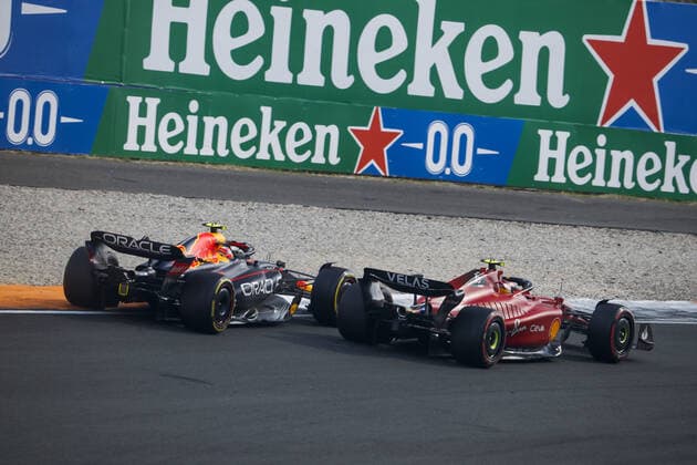 11 PEREZ Sergio (mex), Red Bull Racing RB18, 55 during the Formula 1 Heineken Dutch Grand Prix 2022, 15th round of the 2022 FIA Formula One World Championship, WM, Weltmeisterschaft from September 2 to 4, 2022 on the Zandvoort Circuit, in Netherlands, Belgium - F1 - DUTCH GRAND PRIX 2022 - RACE DPPI Panoramic  00122036__V2_9465.JPG_