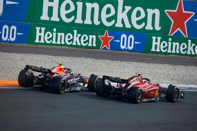 11 Sergio Perez MEX, Oracle Red Bull Racing , 55 Carlos Sainz ESP, Scuderia Ferrari , F1 Grand Prix of the Netherlands at Circuit Zandvoort on September 4, 2022 in Zandvoort, Netherlands Photo by HOCH ZWEI Zandvoort Netherlands