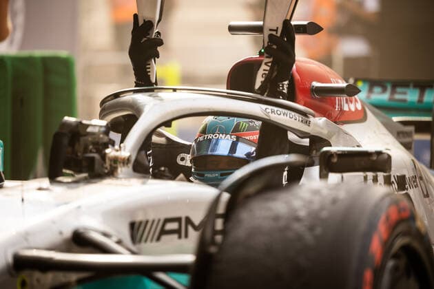 RUSSELL George (gbr), Mercedes AMG F1 Team W13, portrait at the Parc fermÃ during the Formula 1 Heineken Dutch Grand Prix 2022, 15th round of the 2022 FIA Formula One World Championship, WM, Weltmeisterschaft from September 2 to 4, 2022 on the Zandvoort Circuit, in Netherlands, Belgium - F1 - DUTCH GRAND PRIX 2022 DPPI Panoramic  00122036_GH_21704