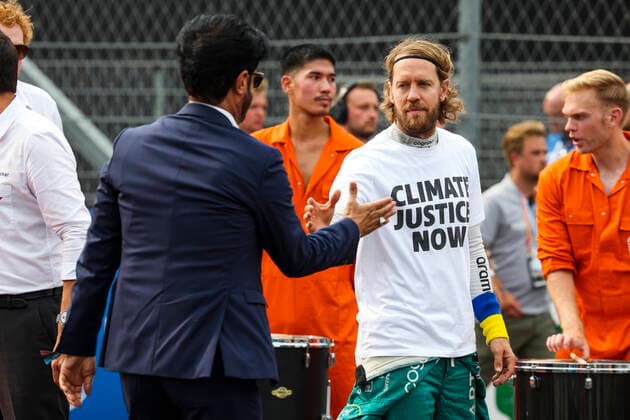 Mohammed Ben Sulayem UAE, FIA President , 5 Sebastian Vettel DEU, Aston Martin Aramco Cognizant F1 Team , F1 Grand Prix of the Netherlands at Circuit Zandvoort on September 4, 2022 in Zandvoort, Netherlands Photo by HOCH ZWEI Zandvoort Netherlands