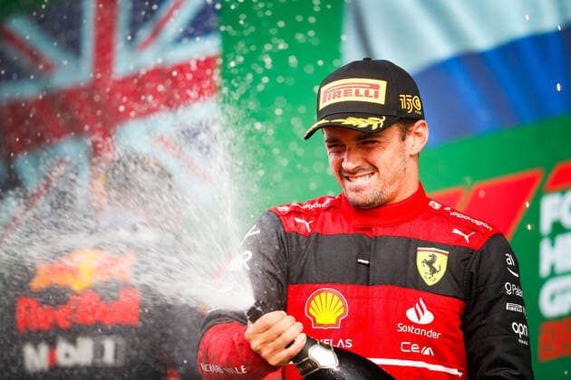 podium LECLERC Charles (mco), Scuderia Ferrari F1-75, portrait during the Formula 1 Heineken Dutch Grand Prix 2022, 15th round of the 2022 FIA Formula One World Championship, WM, Weltmeisterschaft from September 2 to 4, 2022 on the Zandvoort Circuit, in Netherlands, Belgium - F1 - DUTCH GRAND PRIX 2022 - RACE DPPI Panoramic  00122036__V2_9676