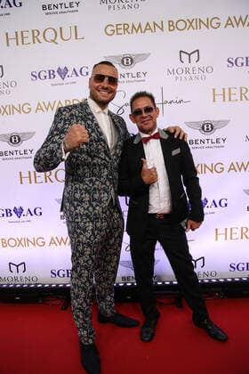 Boxing Herqul 2022 German Boxing Award, Berlin, 04 09 2022 Eric Sindermann Dr Sindsen and Holger Gräbedünkel KönigImmo Berlin Germany