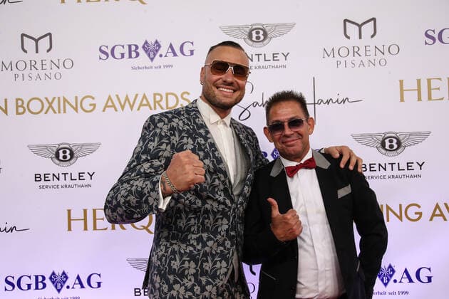 Boxing Herqul 2022 German Boxing Award, Berlin, 04 09 2022 Eric Sindermann Dr Sindsen and Holger Gräbedünkel KönigImmo Berlin Germany