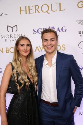Boxing Herqul 2022 German Boxing Award, Berlin, 04 09 2022 Tim Vößing and girlfriend Berlin Germany