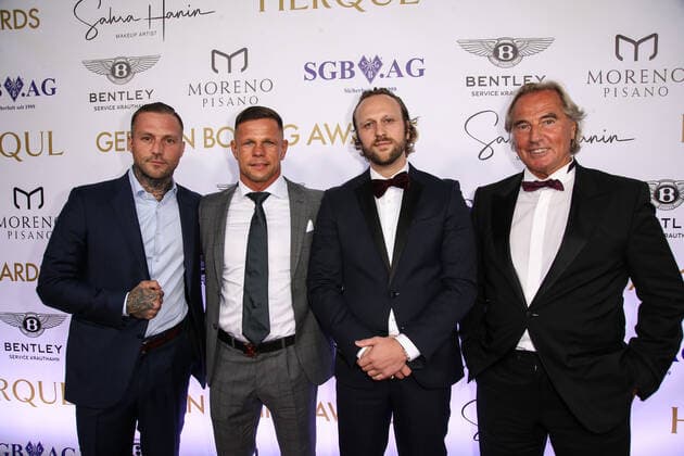 Boxing Herqul 2022 German Boxing Award, Berlin, 04 09 2022 v l Kontra K, Istvan Szilli, Benny Blanko and XX Berlin Germany