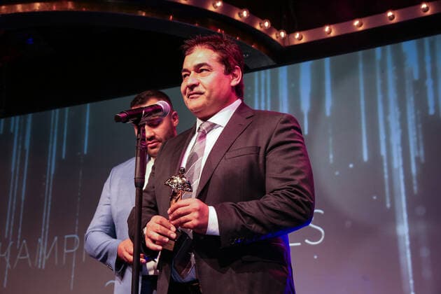 Boxing Herqul 2022 German Boxing Award, Berlin, 04 09 2022 Fight of the Year Ali Eren Demirecen and promoter Erol Ceylan EC Boxing Berlin Germany