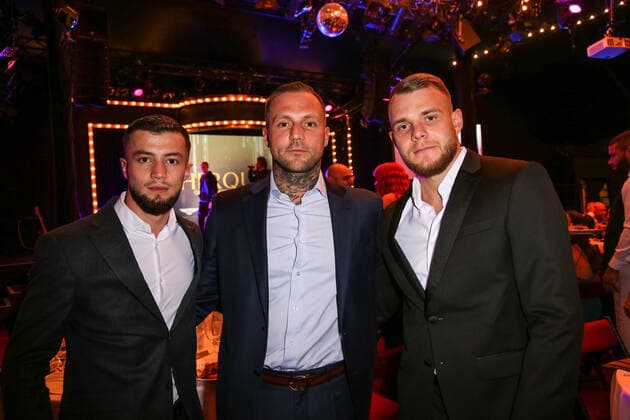 Boxing Herqul 2022 German Boxing Award, Berlin, 04 09 2022 v l Hamsat Shadalov, promoter Kontra K and Paul Wall Berlin Germany