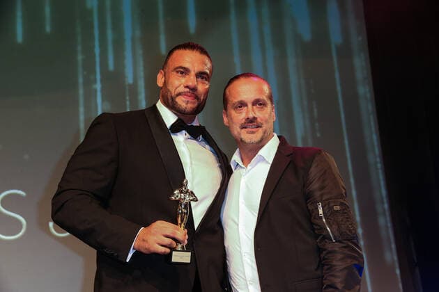Boxing Herqul 2022 German Boxing Award, Berlin, 04 09 2022 Award Comeback of the Year Mahmoud Manuel Charr l and Alex Christensen Berlin Germany