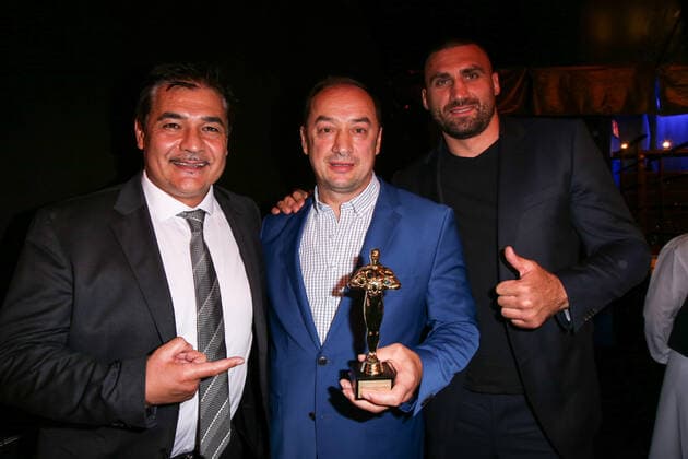 Boxing Herqul 2022 German Boxing Award, Berlin, 04 09 2022 v l Erol Ceylan, Bülent Baser and Victor Faust all EC Boxing Berlin Germany