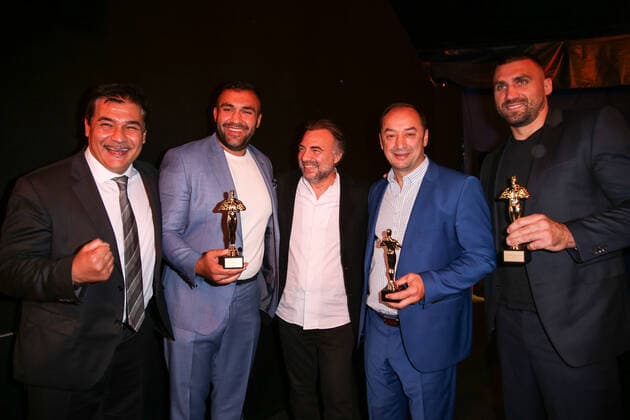 Boxing Herqul 2022 German Boxing Award, Berlin, 04 09 2022 f l Erol Ceyland, Ali Eren Demirecen, Oktay Kaynarca, Bülent Baser, and Victor Faust Berlin Germany