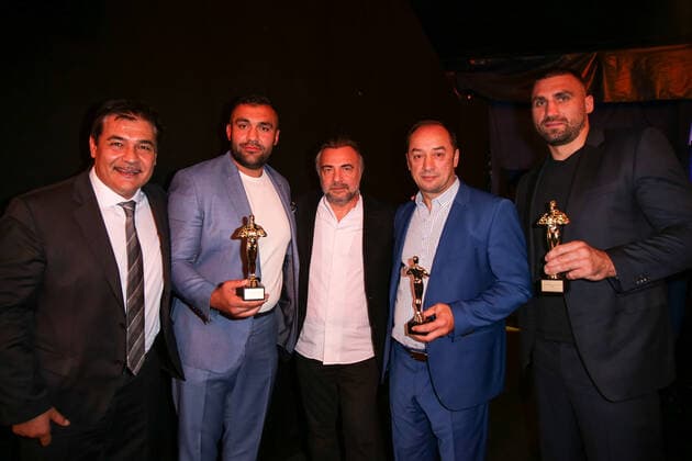 Boxing Herqul 2022 German Boxing Award, Berlin, 04 09 2022 f l Erol Ceyland, Ali Eren Demirecen, Oktay Kaynarca, Bülent Baser, and Victor Faust Berlin Germany