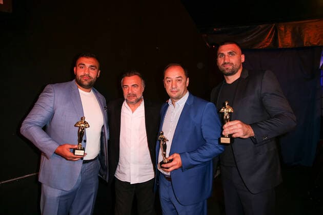 Boxing Herqul 2022 German Boxing Award, Berlin, 04 09 2022 f l Ali Eren Demirecen, Oktay Kaynarca, Bülent Baser, and Victor Faust Berlin Germany