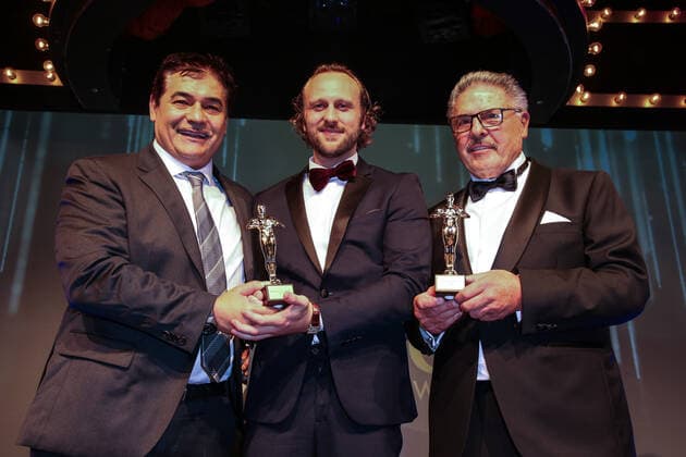 Boxing Herqul 2022 German Boxing Award, Berlin, 04 09 2022 v l Erol Ceylan, Benny Blanko and Peter Hanraths Berlin Germany