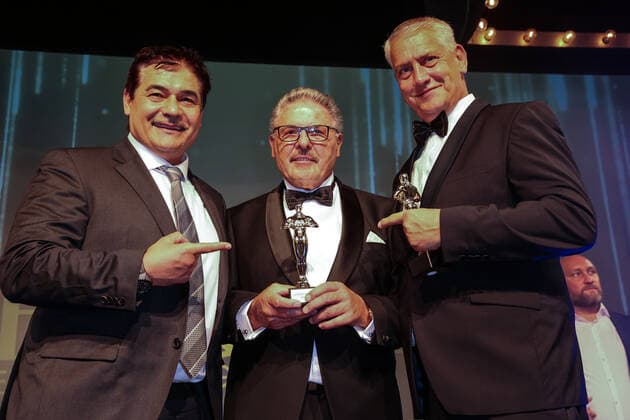 Boxing Herqul 2022 German Boxing Award, Berlin, 04 09 2022 f l Erol Ceylan, Peter Hanraths and Ulf Steinforth Berlin Germany