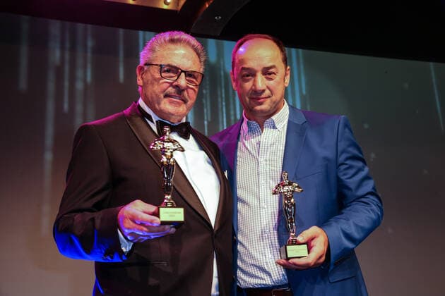 Boxing Herqul 2022 German Boxing Award, Berlin, 04 09 2022 Lifetime Achievement Award Peter Hanraths l and Bülent Baser Trainer of the Year Berlin Germany