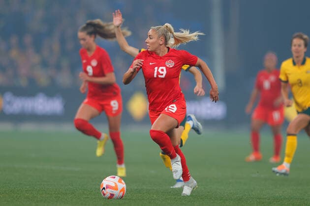Adriana Leon of Canada attacks during the Women s Friendly match between CommBank Matildas (Australia Women) and Canada Women at Allianz Stadium, Sydney, Australia on 6 September 2022. Copyright: xPeterxDovganx 33080008