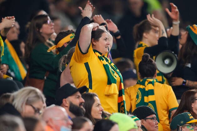 Matildas fans during the Women s Friendly match between CommBank Matildas (Australia Women) and Canada Women at Allianz Stadium, Sydney, Australia on 6 September 2022. Copyright: xPeterxDovganx 33080022