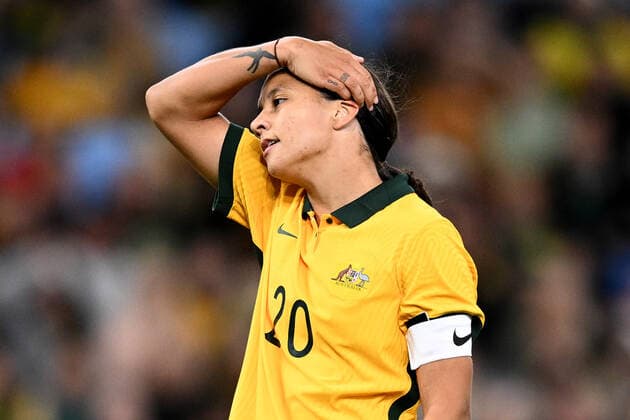 SOCCER AUSTRALIA CANADA WOMEN, Sam Kerr of the Matildas reacts during the Women s International Friendly, Länderspiel, Nationalmannschaft soccer match between Australia and Canada at Allianz Stadium in Sydney, Tuesday, September 6, 2022. ( NO ARCHIVING, EDITORIAL USE ONLY, NO USE IN BOOKS WITHOUT CONSENT SYDNEY NEW SOUTH WALES AUSTRALIA  Copyright: xDANxHIMBRECHTSx 20220906001699144768
