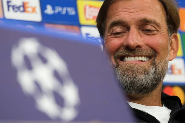 Sport Bilder des Tages Italy: press conference, PK, Pressekonferenz Liverpool Liverpool s German coach Jurgen Klopp During press conference Liverpool before UEFA Champions League Group A match against Liverpool at Napoli 06, 2022, in Castel Volturno, Italy. ABPH0322 Copyright: xAntonioxBalascox