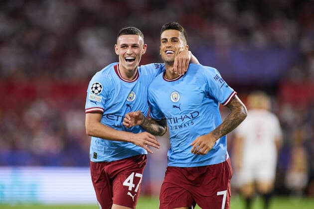 September 6, 2022, SEVILLA, SEVILLA, SPAIN: Phil Foden of Manchester City celebrates a goal during the UEFA Champions League, Group G, match between Sevilla FC and Manchester City at Estadio Ramon Sanchez Pizjuan on September 6, 2022 in Sevilla, Spain. SEVILLA SPAIN - ZUMAa181 20220906_zaa_a181_094 Copyright: xJoaquinxCorcherox