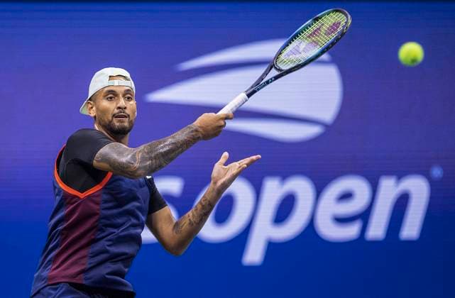 September 6, 2022, Flushing Meadows, New York, USA: Nick Kyrgios hits a forehand during his match against Karen Khachanov on Day 9 of the 2022 US Open at USTA Billie Jean King National Tennis Center on Tuesday September 6, 2022 in the Flushing neighborhood of the Queens borough of New York City. PI Flushing Meadows USA - ZUMAp124 20220906_zaa_p124_112 Copyright: xJAVIERxROJASx
