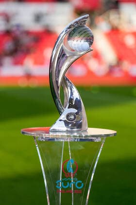 The UEFA Women?s Euro Trophy during the Women s World Cup UEFA Qualifier match between England Women and Luxembourg Women at the Bet365 Stadium, Stoke-on-Trent, England on 6 September 2022. Copyright: xDavidxHornx PMI-5147-0048