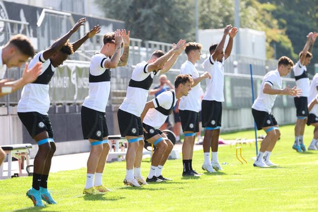 SOCCER - UEFA EL, Sturm vs Midtylland GRAZ,AUSTRIA,07.SEP.22 - SOCCER - UEFA Europa League, group stage, SK Sturm Graz vs FC Midtylland, preview, training Sturm. Image shows the team of Sturm.  GEPAxpictures xChristianxWalgram