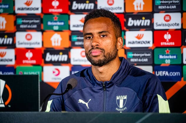 220907 Isaac Kiese Thelin during a press conference with Malmö FF on September 7, 2022 in Malmö Photo Christian Örnberg BILDBYRAN COP 166 CO0227 football football soccer fotball uefa europa league press conference press conference malmö ff bbeng,  Copyright: CHRISTIANxÖRNBERG BB220907CO111