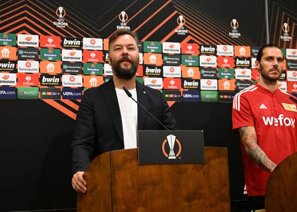 Football, men, season 2022 2023, Europa League, 1 FC Union Berlin, press conference before the Europa League match 1 FC Union Berlin Royale Union Saint Gilloise, press and stadium spokesman Christian Arbeit 1 FC Union , Christopher Trimmel 1 FC Union , 07 09 2022, Copyright: xMatthiasxKochx