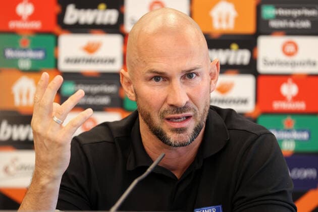 SOCCER - UEFA EL, Sturm vs Midtylland GRAZ,AUSTRIA,07.SEP.22 - SOCCER - UEFA Europa League, group stage, SK Sturm Graz vs FC Midtylland, preview, press conference, PK, Pressekonferenz Sturm. Image shows head coach Christian Ilzer (Sturm).  GEPAxpictures xChristianxWalgram