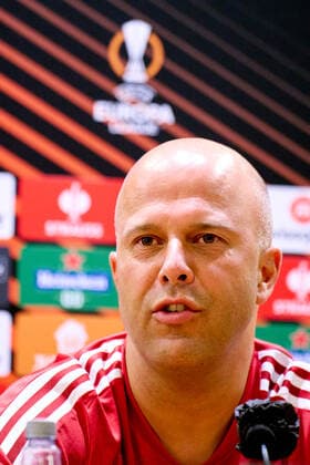 UEFA Europa League press conference, PK, Pressekonferenz and training of Feyenoord Rome - Feyenoord coach Arne Slot during the press conference and training of Feyenoord at Stadio Olimpico on 7 September 2022 in Rome, Italy. Copyright: xTomxBodex