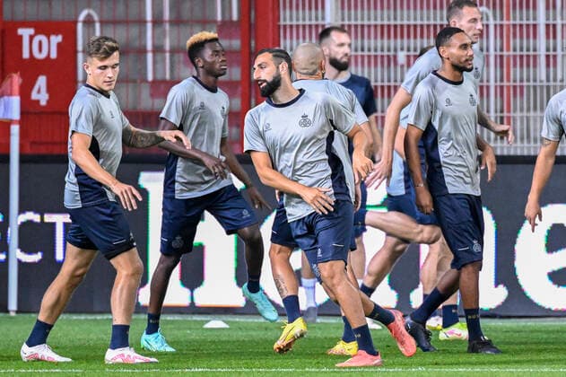 Union s Dennis Eckert Ayensa pictured in action during a training session of Belgian soccer team Royale Union Saint-Gilloise, Wednesday 07 September 2022 in Berlin, Germany, in preparation of Tomorrow s game against German Union Berlin on the opening day of the Uefa Europa League group stage. LAURIExDIEFFEMBACQ  x43103812x