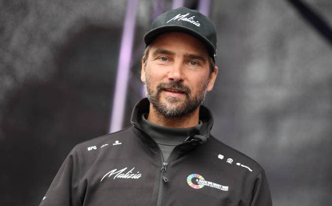 The circumnavigator Boris Herrmann at the press conference on the occasion of the christening of his new racing yacht Malizia Seaexplorer in the Traditional Ship Harbour in HafenCity HafenCity Hamburg
