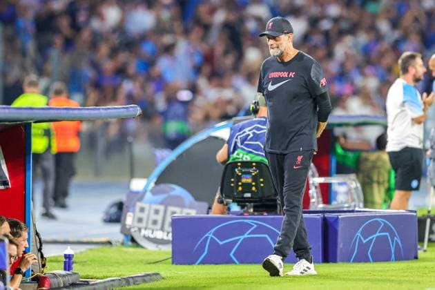 Sport Themen der Woche KW36 Sport Bilder des Tages Napoli v Liverpool Champions League 07 09 2022. Jurgen Klopp Manager of Liverpool during the Champions League match between Napoli and Liverpool at Diego Armando Maradona Stadium, Napoli, Italy on 7 September 2022. Editorial use only , Copyright: xNigelxKeenex PSI-15887-0073