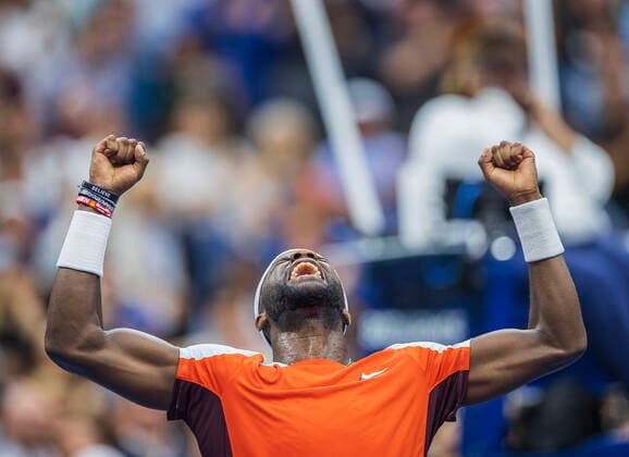 Sport Themen der Woche KW36 Sport Bilder des Tages September 7, 2022, Flushing Meadows, New York, USA: Frances Tiafoe celebrates after winning his match against Andrey Rublev on Day 10 of the 2022 US Open at USTA Billie Jean King National Tennis Center on Wednesday September 7, 2022 in the Flushing neighborhood of the Queens borough of New York City. PI Flushing Meadows USA - ZUMAp124 20220907_zaa_p124_028 Copyright: xJAVIERxROJASx