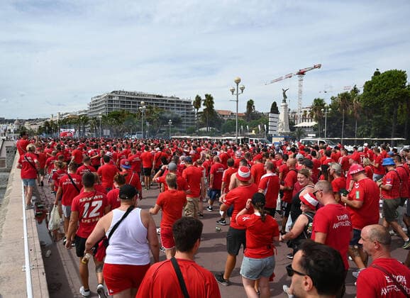 08 09 2022, Nice, France, Allianz Riviera, OGC Nice vs 1 FC Koeln UEFA Europa Conference League 2022 2023 Group D, Fan March Fans 1 FC Koeln Foto Ralf Treese Nice Allianz Riviera France  521_NIZKOE20220908_007 Treese-521