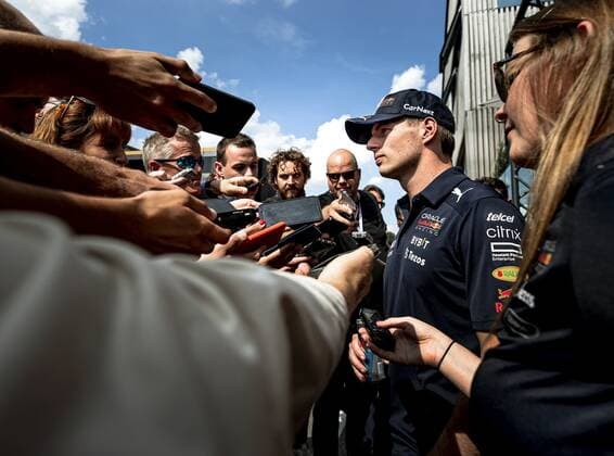 MONZA Max Verstappen Oracle Red Bull Racing addresses the press at the Monza circuit in the run up to the Italian Grand Prix REMKO DE WAAL xVIxANPxSportx xxANPxIVx 454304900 originalFilename: 454304900.jpg