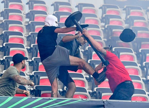08 09 2022, Nice, France, Allianz Riviera, OGC Nice vs 1 FC Koeln UEFA Europa Conference League 2022 2023 Group D, riots between fans of Nice and Koeln Photo Ralf Treese Nice Allianz Riviera France  521_NIZKOE20220908_013 Treese-521