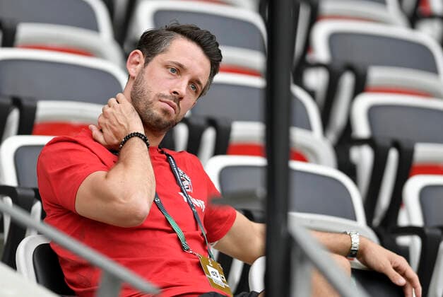 08 09 2022, Nice, France, Allianz Riviera, OGC Nice vs 1 FC Koeln UEFA Europa Conference League 2022 2023 Group D, Mark Uth 1 FC Koeln gestures, gestures photo Ralf Treese Nice Allianz Riviera France  521_NIZKOE20220908_018 Treese-521