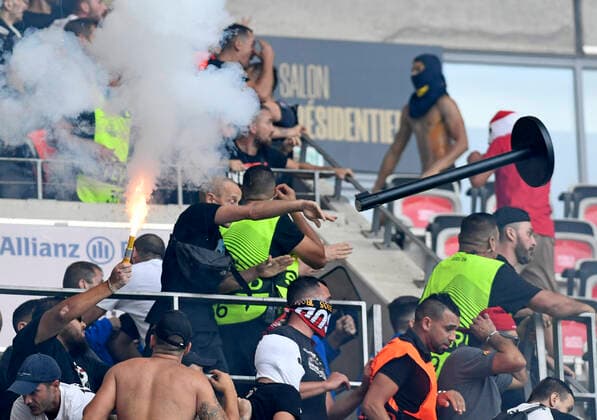 08 09 2022, Nice, France, Allianz Riviera, OGC Nice vs 1 FC Koeln UEFA Europa Conference League 2022 2023 Group D, riots between fans of Nice and Koeln Photo Ralf Treese Nice Allianz Riviera France  521_NIZKOE20220908_017 Treese-521
