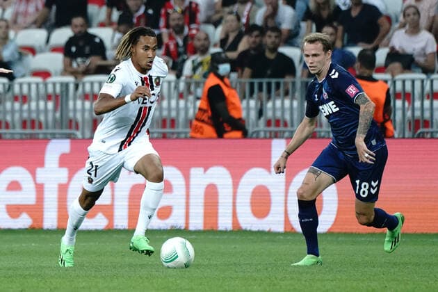Alexis Beka Beka (OGC Nice) FOOTBALL : OGC Nice vs FC Cologne - Ligue Europa ConfÃ rence - Nice - 08 09 2022 NorbertScanella Panoramic 