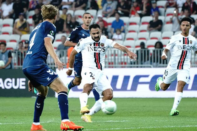 GaÃ«tan Laborde (OGC Nice) FOOTBALL : OGC Nice vs FC Cologne - Ligue Europa ConfÃ rence - Nice - 08 09 2022 NorbertScanella Panoramic 