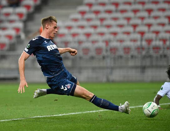 08 09 2022, Nice, France, Allianz Riviera, OGC Nice vs 1 FC Koeln UEFA Europa Conference League 2022 2023 Group D, Steffen Tigges 1 FC Koeln goal to 0 1 Photo Ralf Treese Nice Allianz Riviera France  521_NIZKOE20220908_027 Treese-521