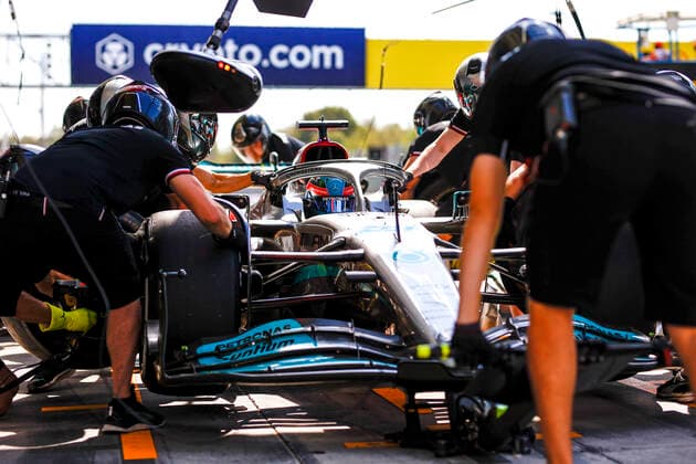 63 George Russell GBR, Mercedes AMG Petronas F1 Team , F1 Grand Prix of the Italy at Autodromo Nazionale Monza on September 9, 2022 in Monza, Italy Photo by HOCH ZWEI Monza Italy